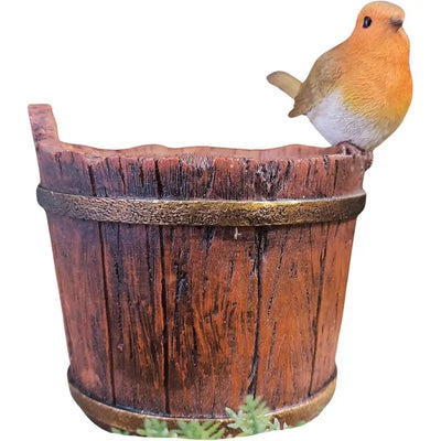 Vivid Arts Ships Pail Planter Robin - Giftware