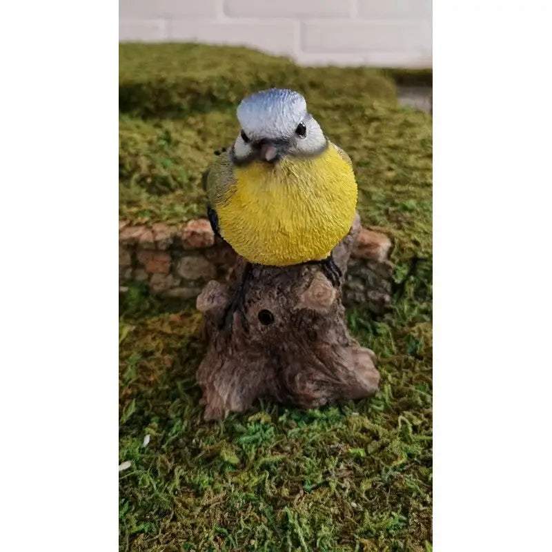 Vivid Arts Singing Blue Tit on Stump - Giftware