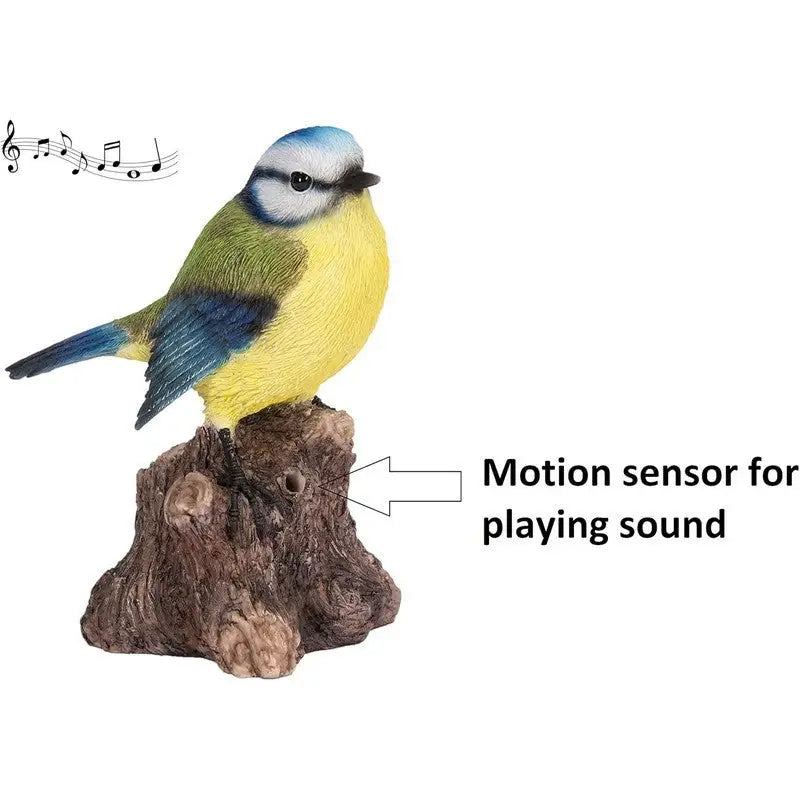 Vivid Arts Singing Blue Tit on Stump - Giftware