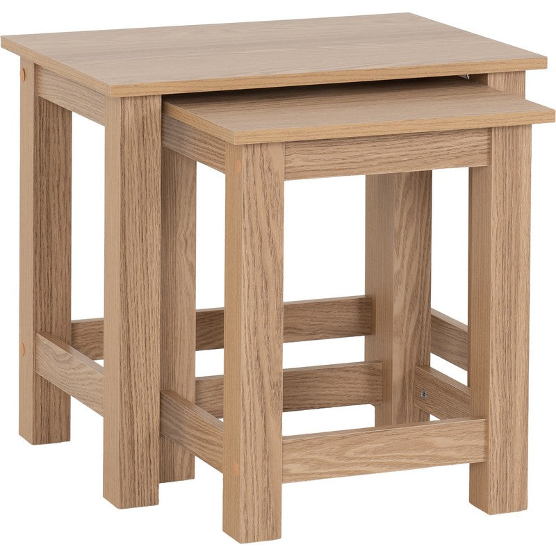 Tessa Natural Oak Effect Nest of Tables - 560 x 390 x 515cm & 400 x 350 x 485mm