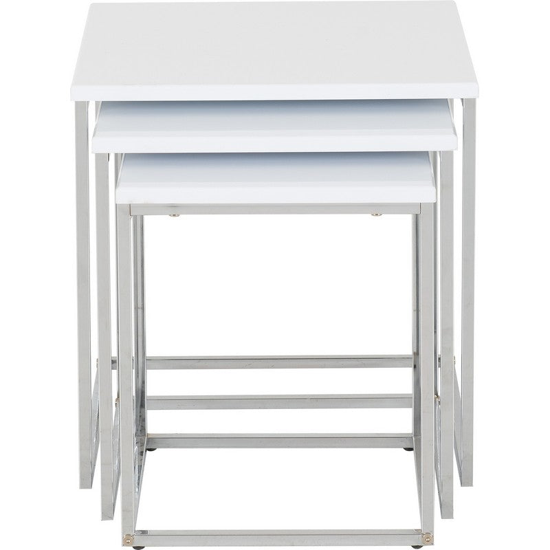Charisma Nest Of Tables - Gloss With Chrome Legs - 3 Piece Set