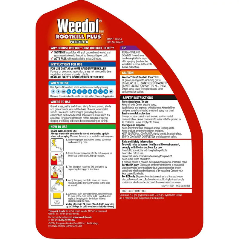 Weedol Rootkill Plus Weedkiller Ready To Use - 3 Litre