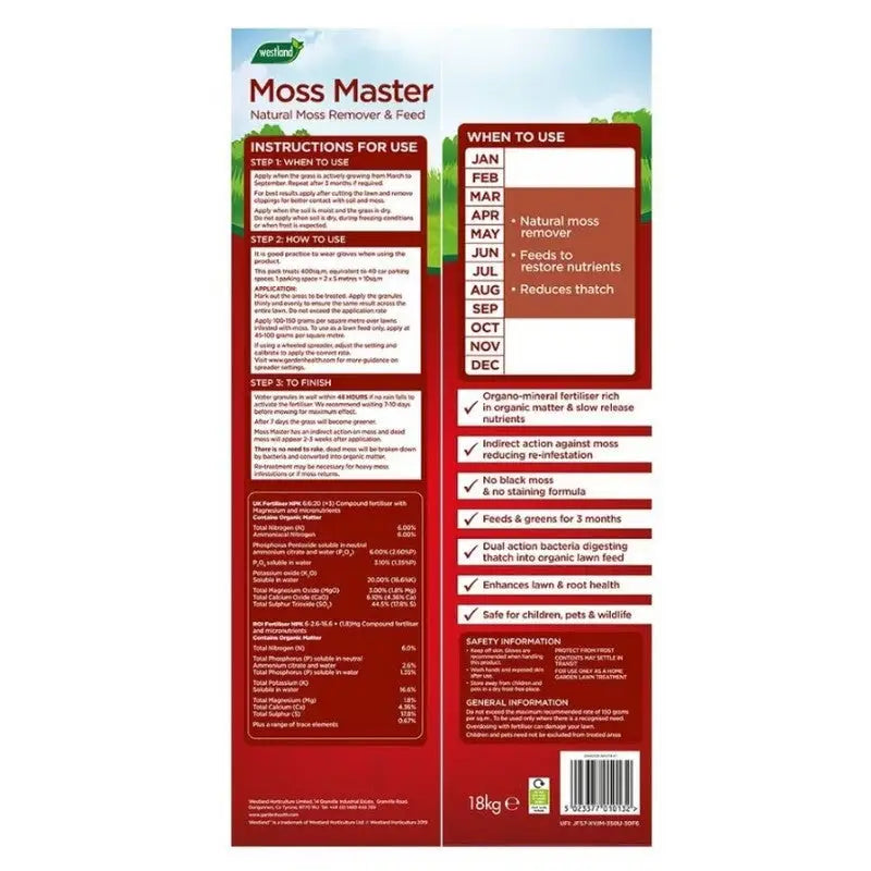 Westland Moss Master Natural Moss Remover and Feeder