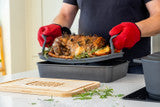 MasterClass 2 Piece Roast And Rest Set With Handles, Silicone Rack Resting Board To Carve and Serve
