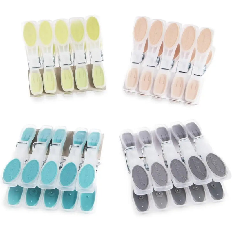 Wham Laundry 20 Soft Grip Pegs Assorted (5xGreen 5xBlue