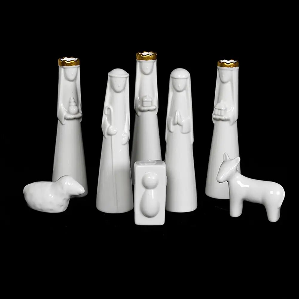 White Ceramic Nativity Set Stewart and Gibson Ltd