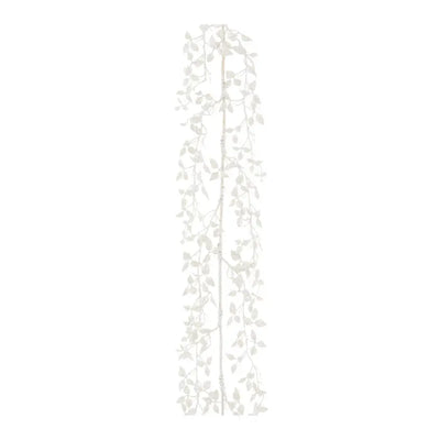 White Glitter Leaf Garland - 150cm - Seasonal >> Christmas