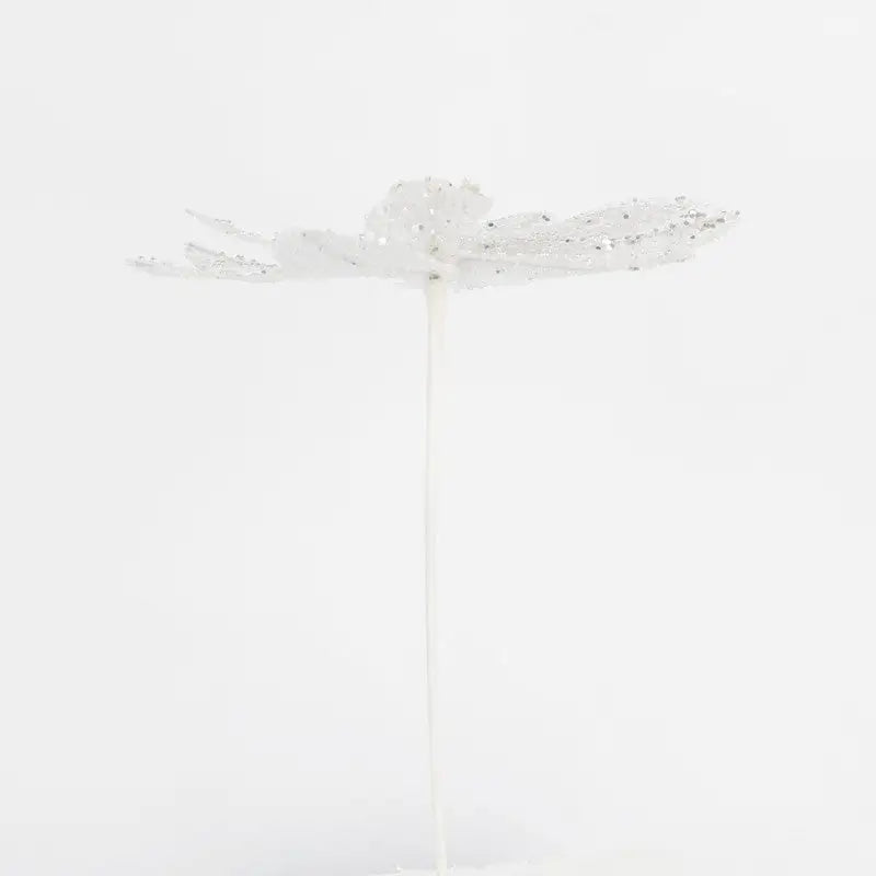 White Glitter Poinsettia Spray 50x21cm - Seasonal >>