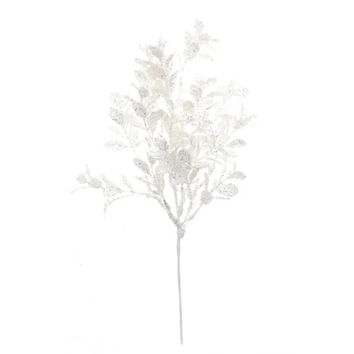 White Glitter Stem 30cm - Seasonal & Holiday Decorations