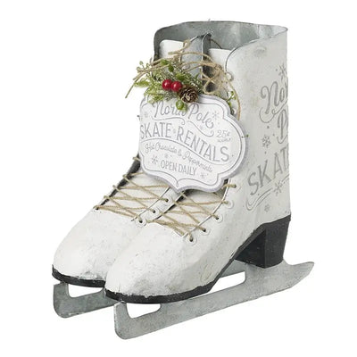 White Metal Ice Skates 34x20cm - Seasonal >> Christmas >>