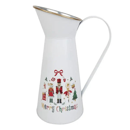 White Metal Merry Christmas Jug 21x14x27cm - Seasonal >>