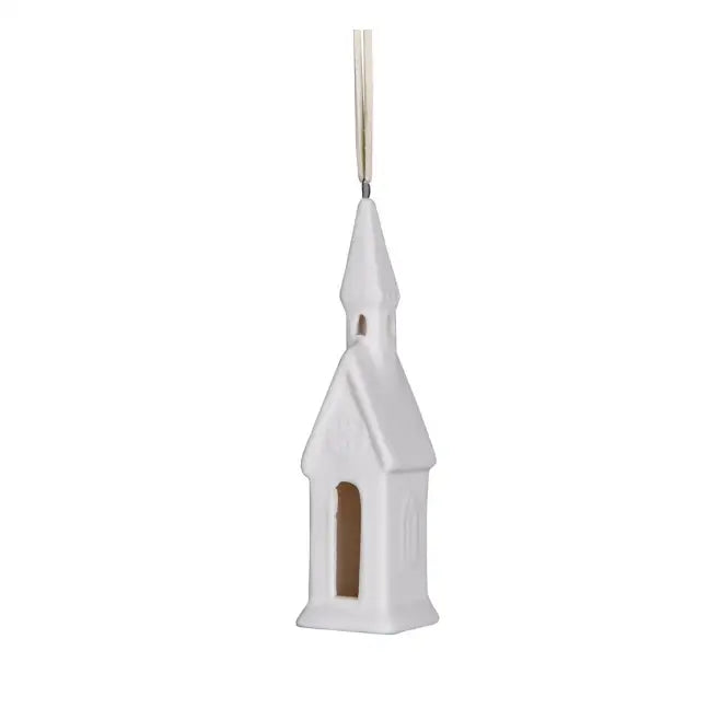 White Porcelain Church Bauble - Christmas >> Baubles Tree