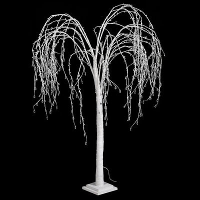White Willow Tree Lit Warm White LEDs & Crystals - Christmas
