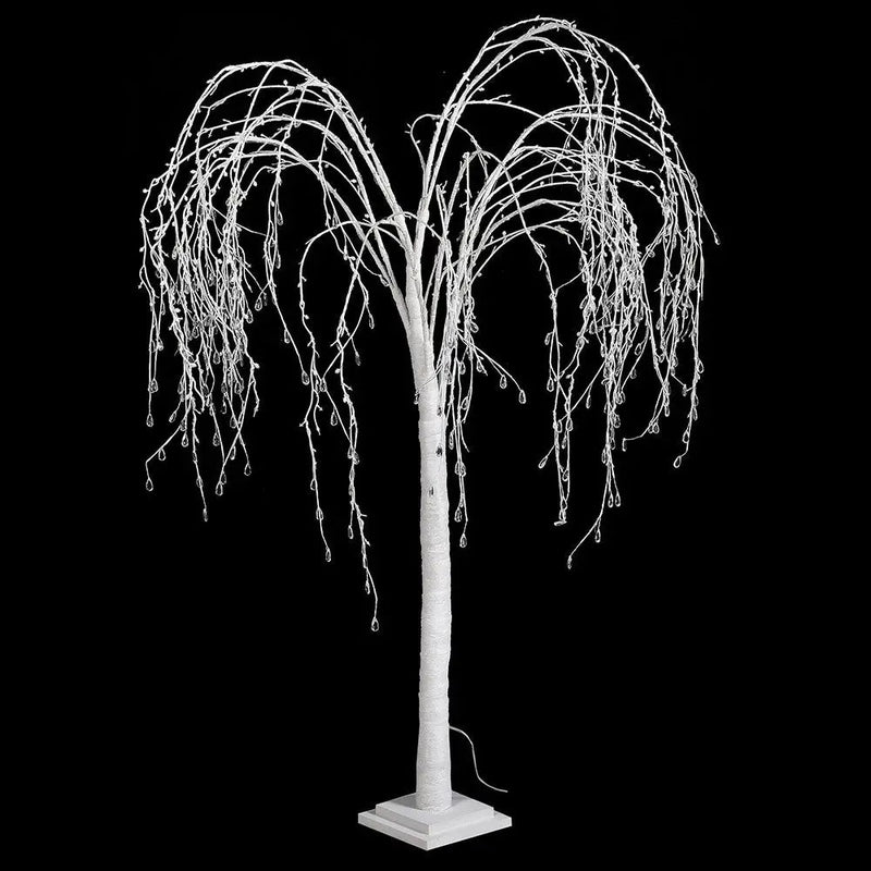 White Willow Tree Lit Warm White LEDs & Crystals - Christmas