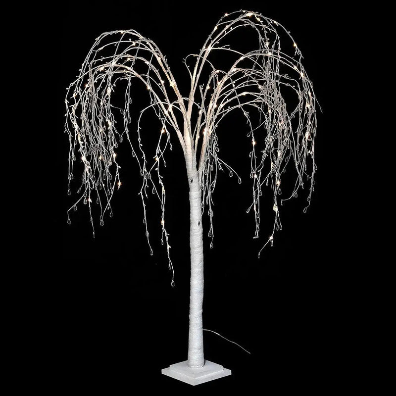 White Willow Tree Lit Warm White LEDs & Crystals - Christmas