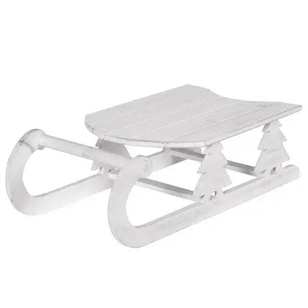White Wooden Sleigh Decoration - Christmas >> Decorations