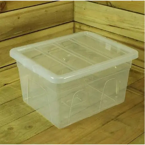 Whitefurze Storage Box & Lid clear 32L - DIY Tools Hardware