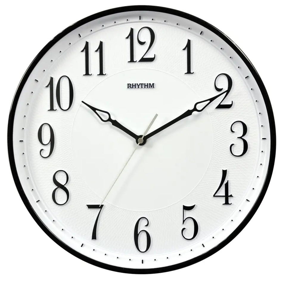 Widdop Rhythm Plastic Round Wall Clock 3d Arabic Dial Black