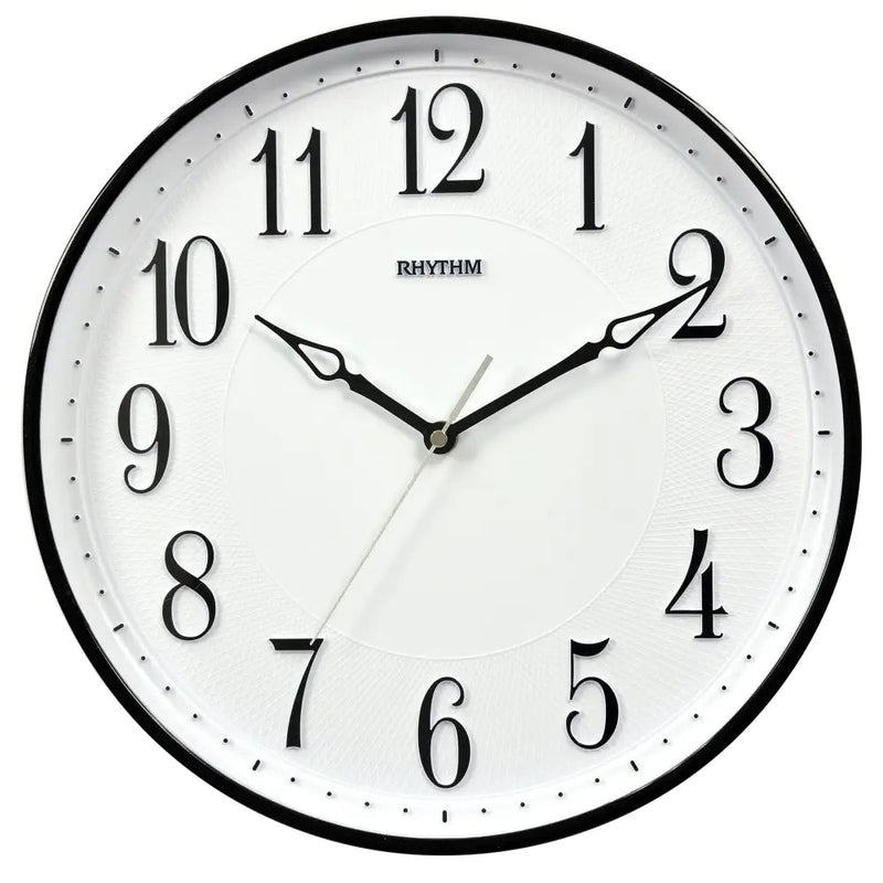 Widdop Rhythm Plastic Round Wall Clock 3d Arabic Dial Black