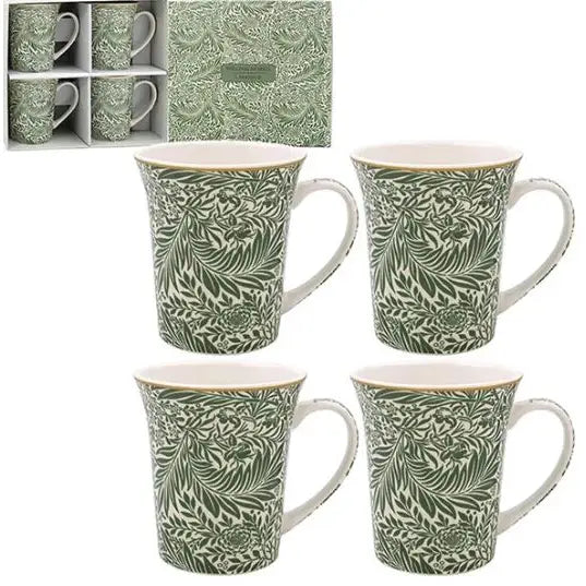 William Morris Larkspur Leaves Mug Set of 4 - Kitchenware