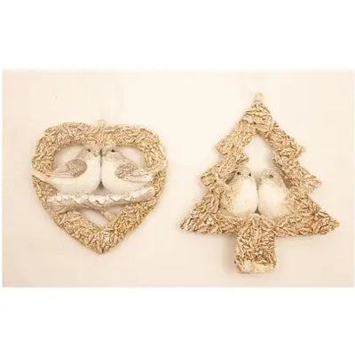 Winter Birds Tree Hanger 8cm - 2 Assorted - 1 Sent
