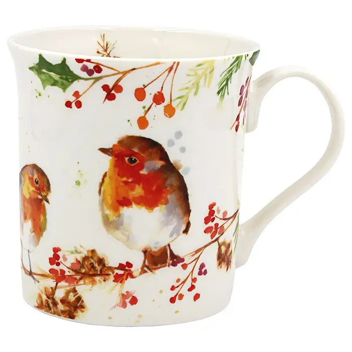 Winter Robin Jennifer Rose Box Mug - Seasonal >> Christmas