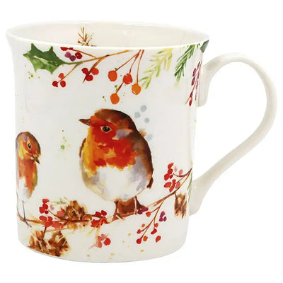 Winter Robin Jennifer Rose Box Mug - Seasonal >> Christmas