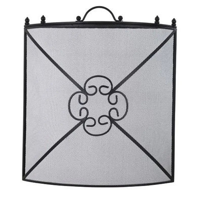 WJS Black Curved Spark Guard 65cm - Fireside Fire Guards