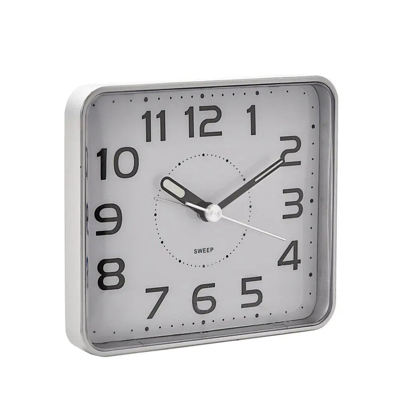 Wm Widdop Black & Silver Alarm Clock - Dual Indicating Light