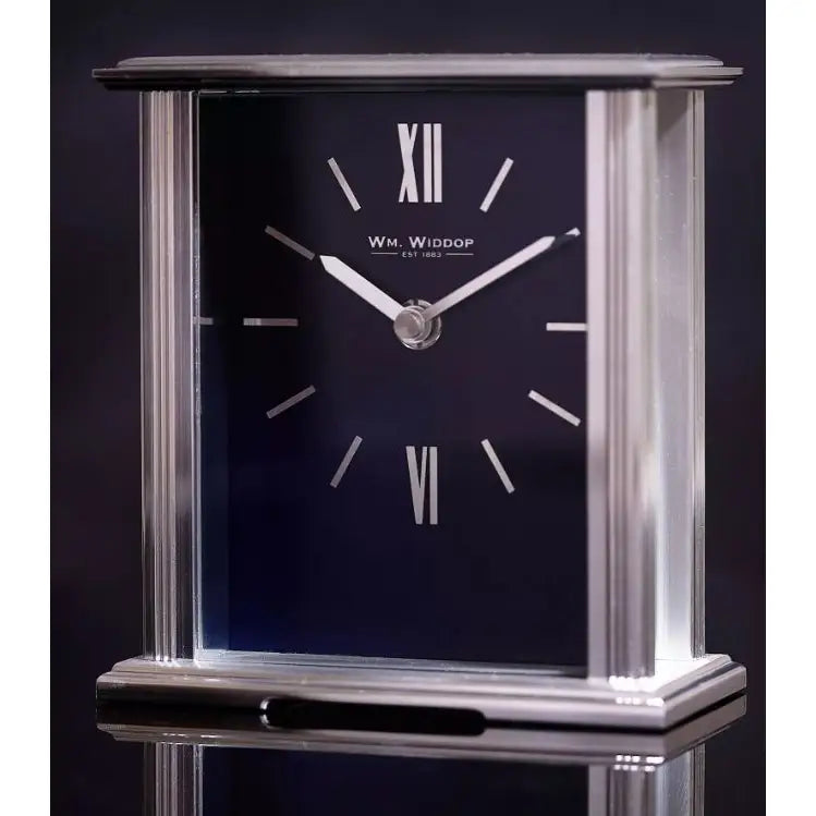 Wm.Widdop Mantel Clock Navy Blue Dial - 15 x 14cm