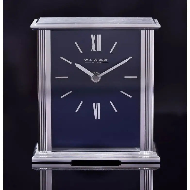 Wm.Widdop Mantel Clock Navy Blue Dial - 15 x 14cm
