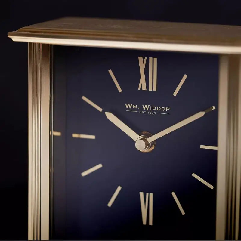 Wm.Widdop Mantel Clock Navy Blue Dial - 15 x 14cm
