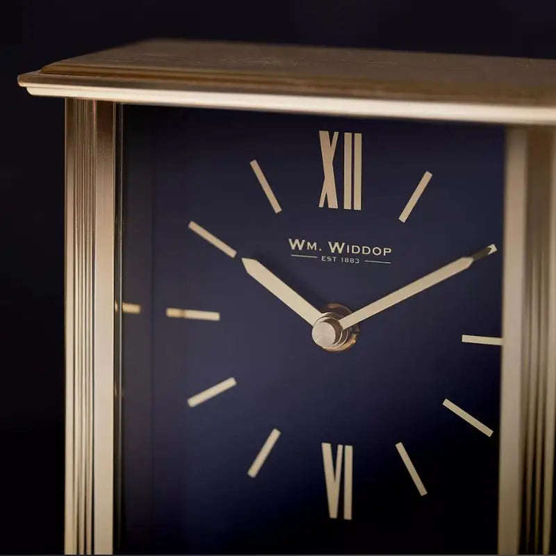 Wm.Widdop Mantel Clock Navy Blue Dial - 15 x 14cm