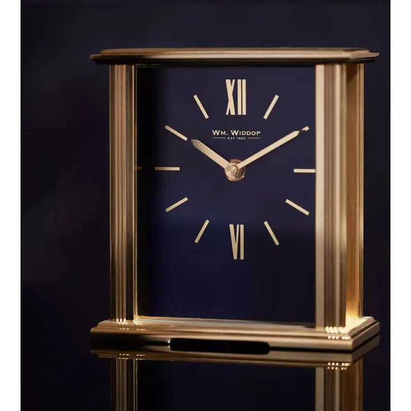 Wm.Widdop Mantel Clock Navy Blue Dial - 15 x 14cm