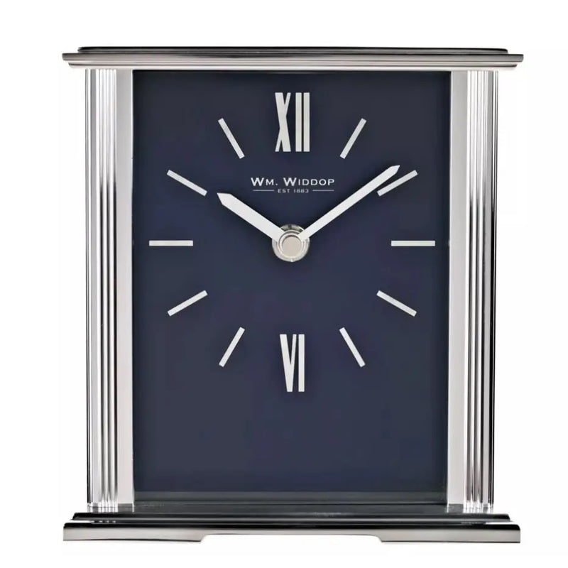 Wm.Widdop Mantel Clock Navy Blue Dial - 15 x 14cm