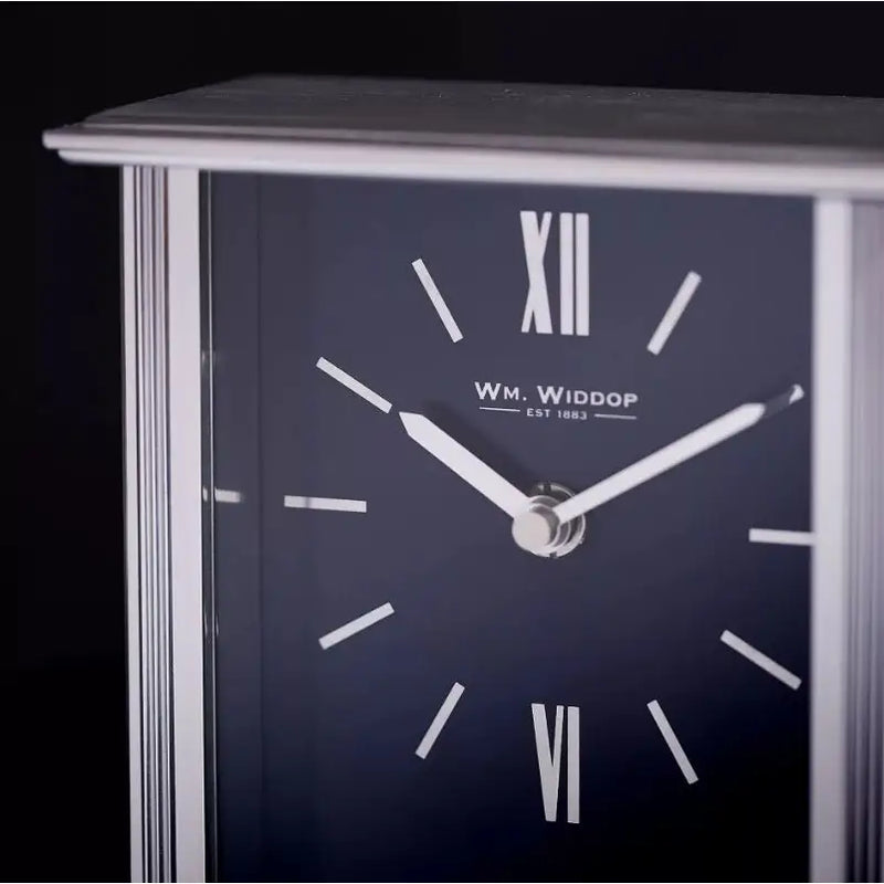 Wm.Widdop Mantel Clock Navy Blue Dial - 15 x 14cm