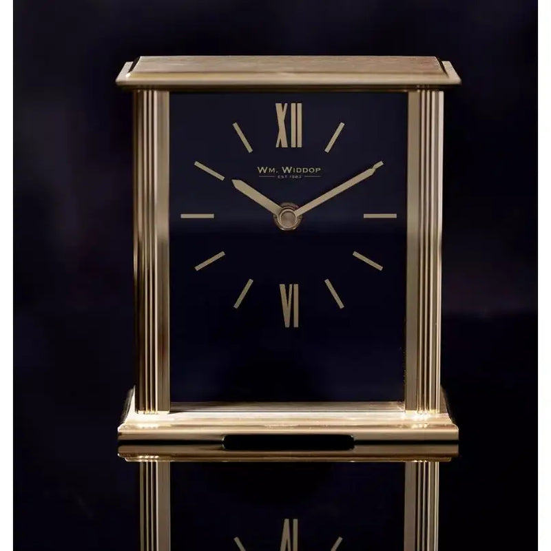 Wm.Widdop Mantel Clock Navy Blue Dial - 15 x 14cm