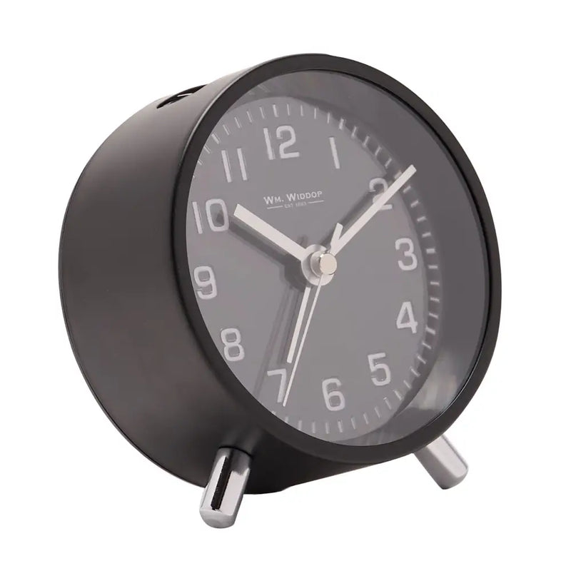 Wm.Widdop Round Alarm Clock Sweep Movement with Silver Hands