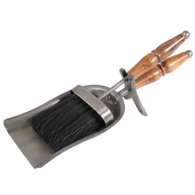 Wooden Handle Pewter Tidy 37 X 13 X 13cm - Fireside