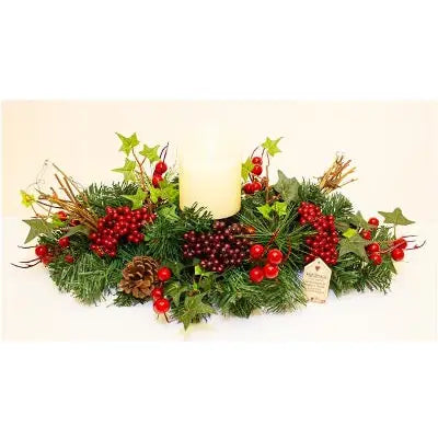 Woodland Berry Candle Arrangement 30cm (Candle