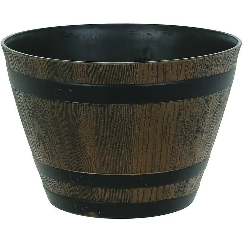 Woodlodge Wood Effect Barrel Plant Pot - Assorted Sizes -