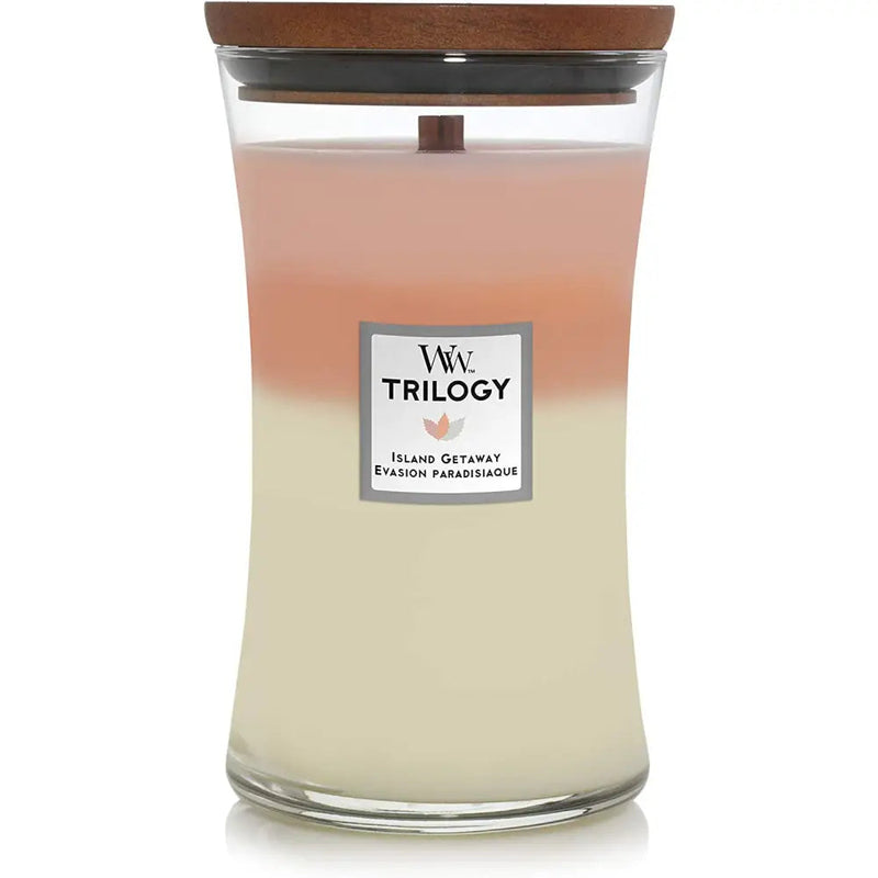 Woodwick Island Getaway - Trilogy Candle - Assorted Sizes -