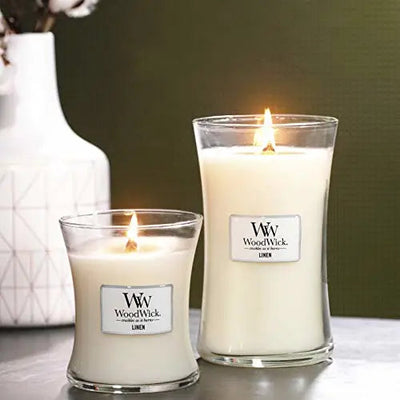 Woodwick Linen Candle - Assorted Sizes - Scented