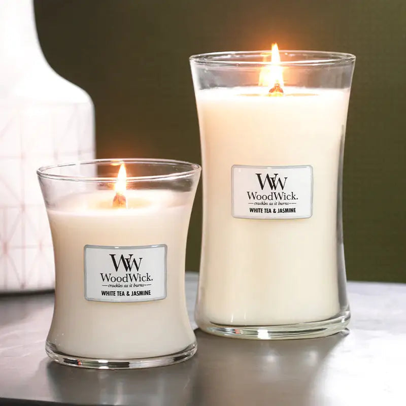 Woodwick White Tea & Jasmine Candle - Assorted Sizes -