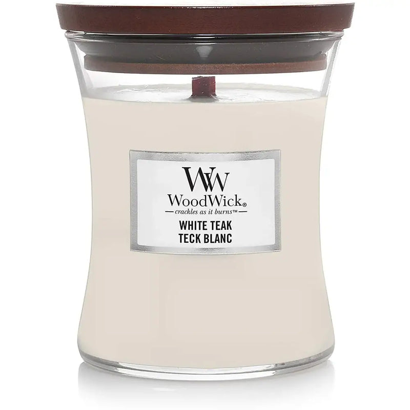 Woodwick White Teak Candle - Assorted Sizes - Medium -