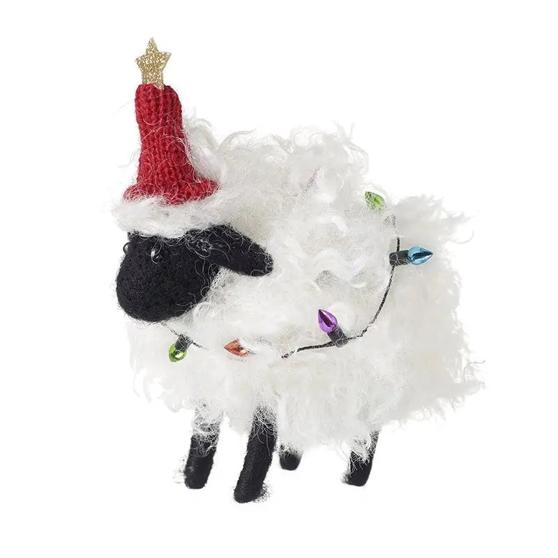 Wooly Sheep With Fairy Lights 11x7cm - Seasonal >>