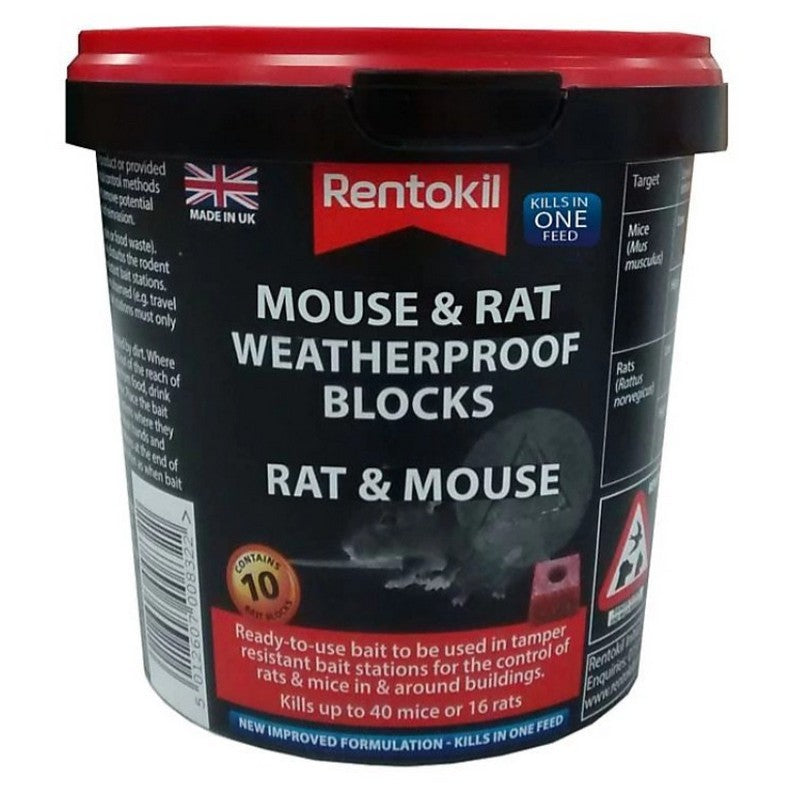 Rentokil Mouse & Rat Weatherproof Blocks II - 10 Blocks
