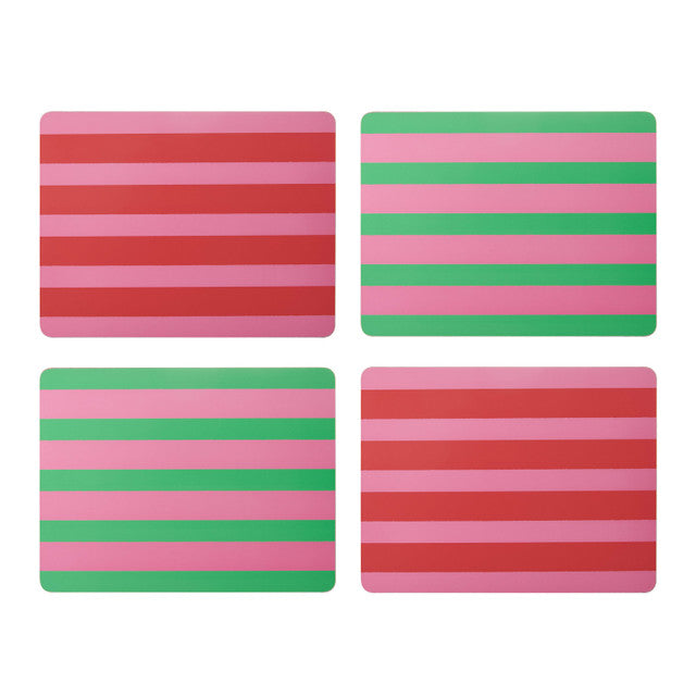 Creative Tops Stripe Print Pack of 4 Premium Coasters / Placemats