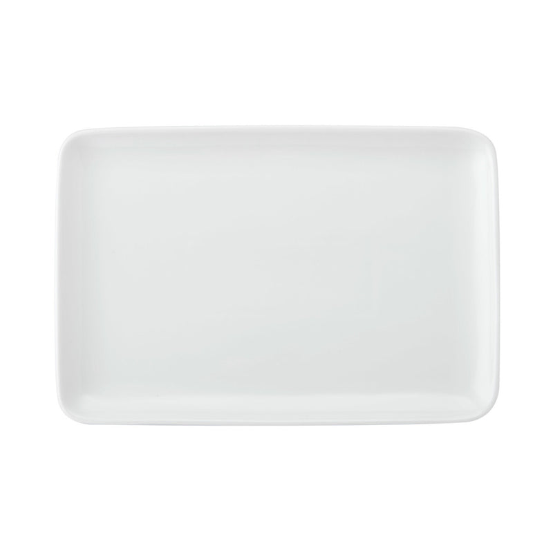 Mikasa Chalk White Rectangle Porcelain Serving Platter, 26.5 x 18cm