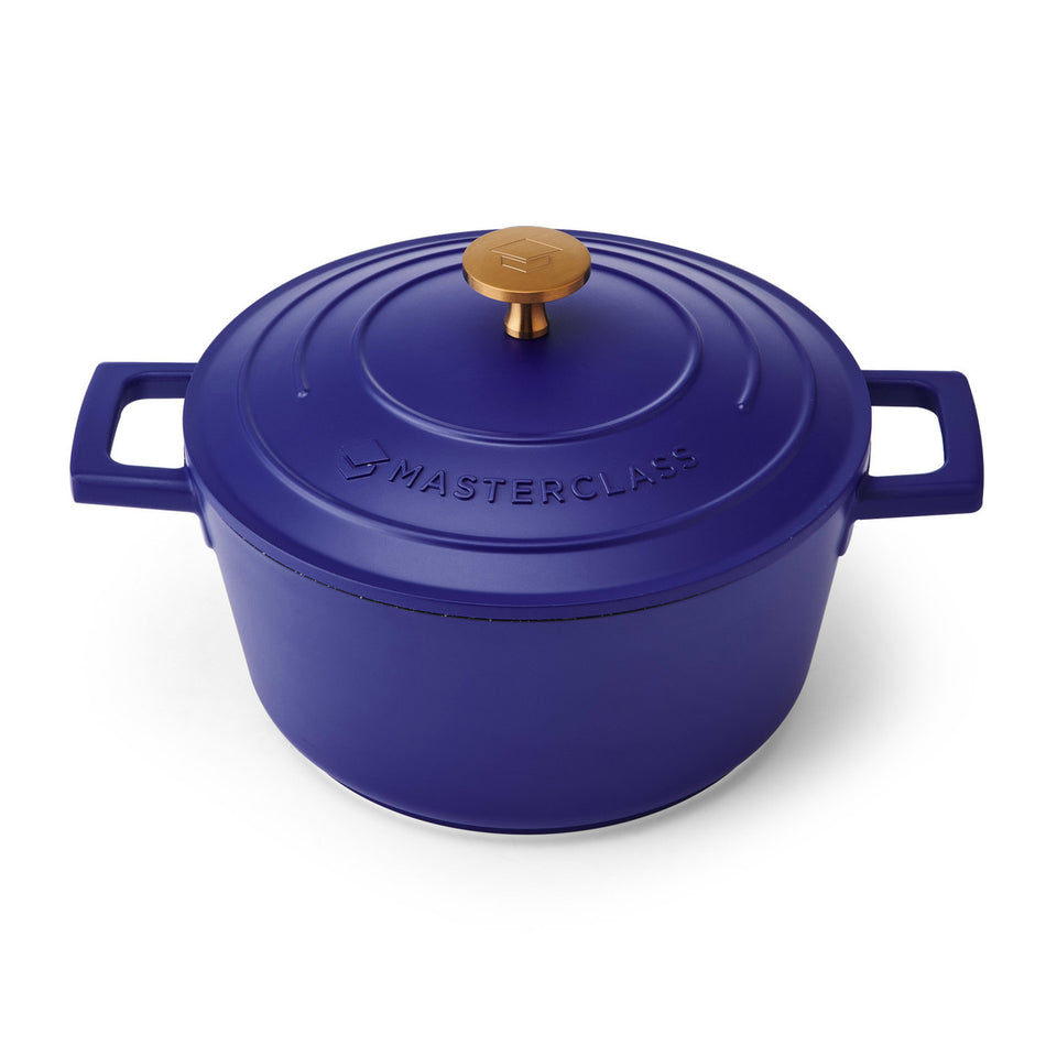 MasterClass Cast Aluminium Casserole Dish, 2.5L, Electric Blue